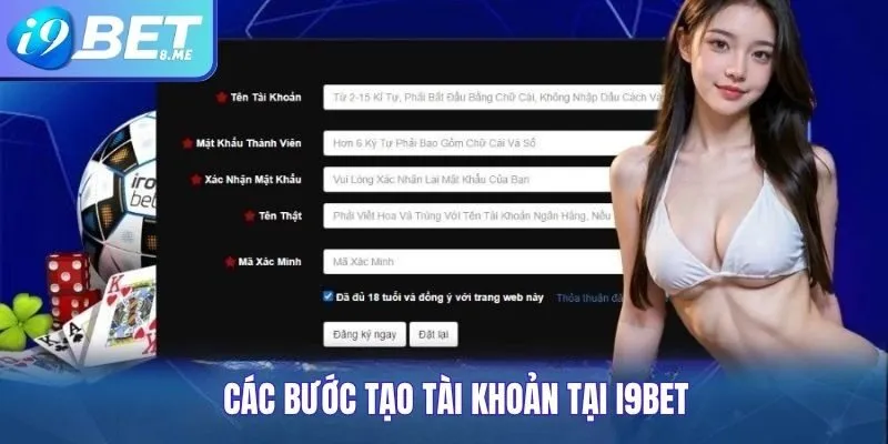 Các Bước Tạo Tài Khoản Tại i9bet